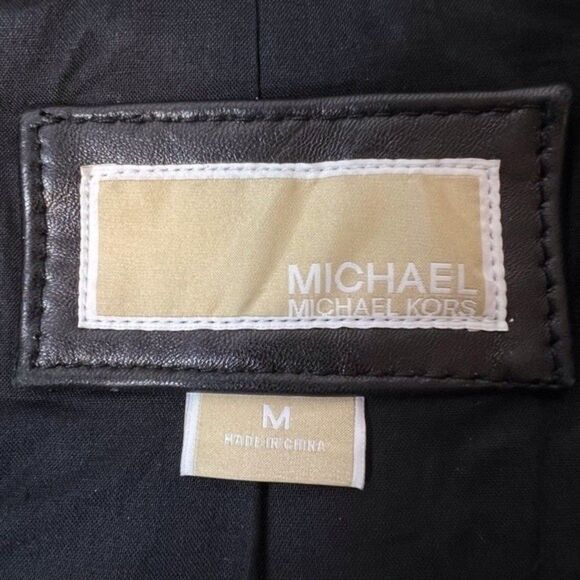 SOLD Michael Kors Leather Jacket Black Size M NWOT - Picture 7 of 8